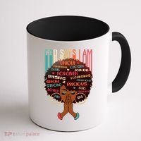 God Says I Am Praying Black Woman Coffee Mug thumb 1