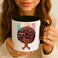 God Says I Am Praying Black Woman Coffee Mug thumb 3