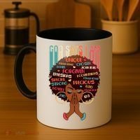 God Says I Am Praying Black Woman Coffee Mug thumb 4