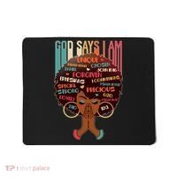 God Says I Am Praying Black Woman Mousepad thumb 0