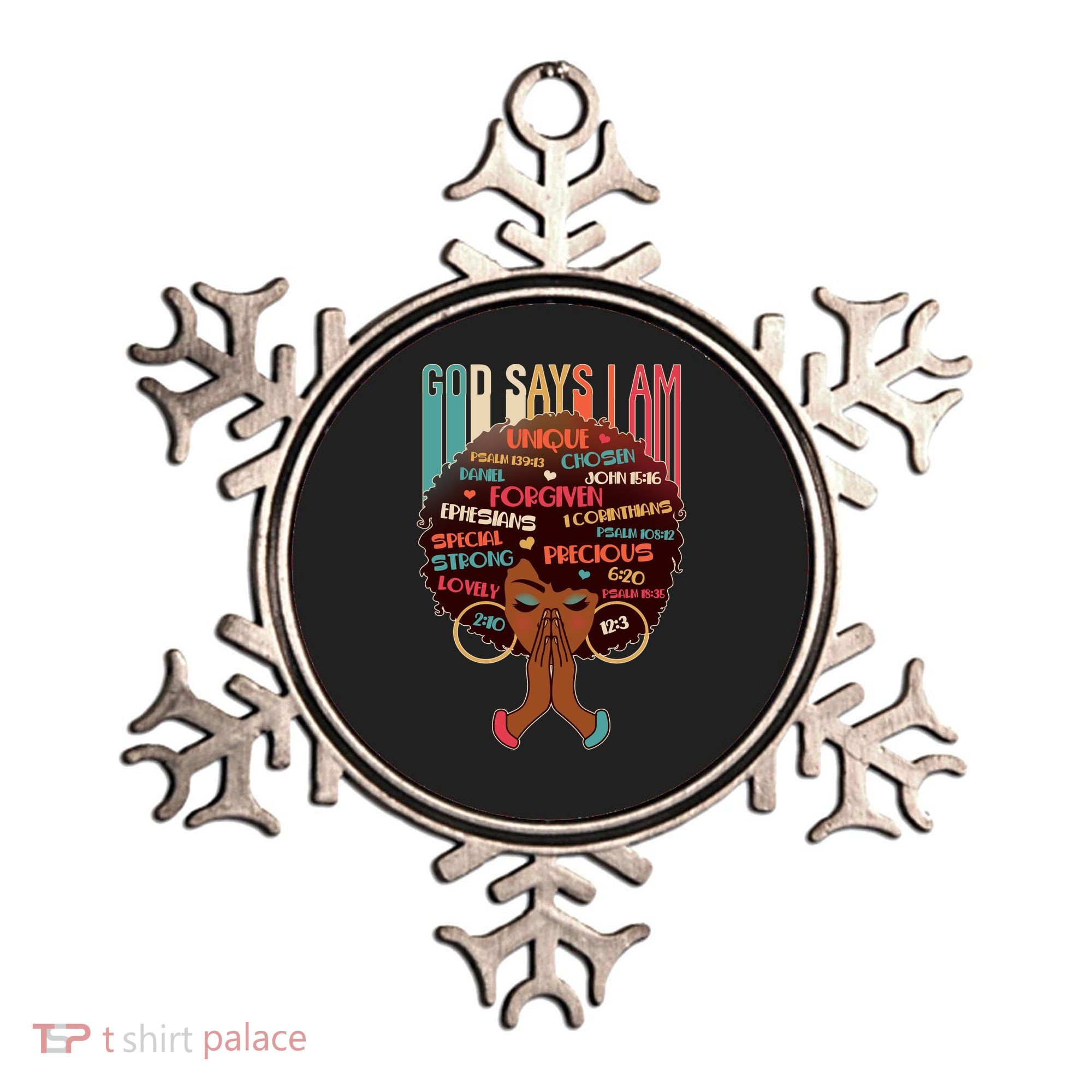 God Says I Am Praying Black Woman Ornament