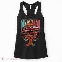 God Says I Am Praying Black Woman Women's Tank Top thumb 0