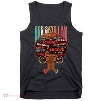 God Says I Am Praying Black Woman Tank Top thumb 0