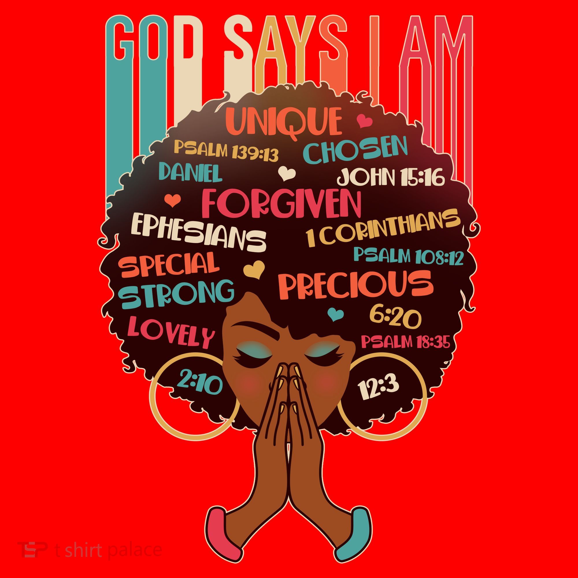 God Says I Am Praying Black Woman Santa Hat