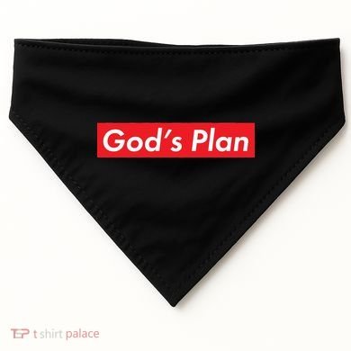 God's Plan Red Box Logo USA-Made Doggie Bandana