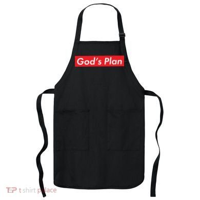 God's Plan Red Box Logo Apron