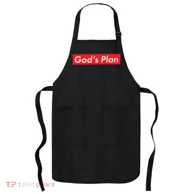 God's Plan Red Box Logo Apron