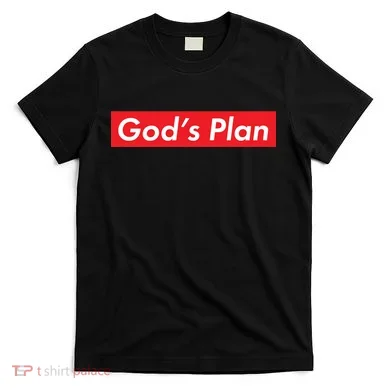 God's Plan Red Box Logo T-Shirt