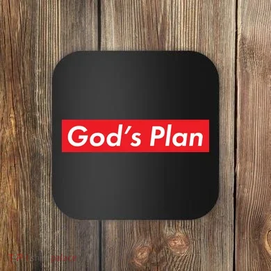 God's Plan Red Box Logo Coaster