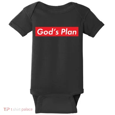 God's Plan Red Box Logo Baby Bodysuit