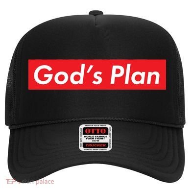 God's Plan Red Box Logo Hat