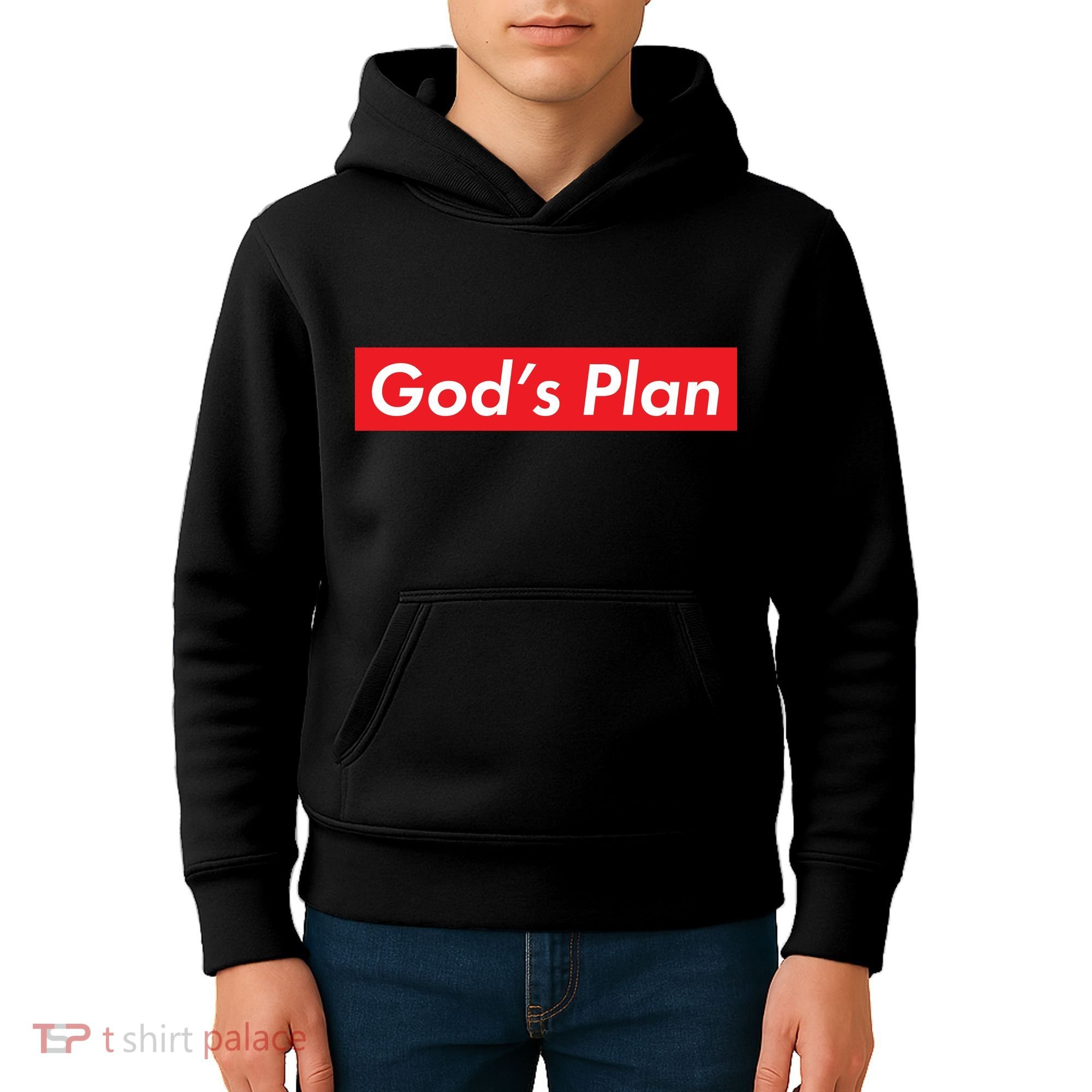 God's Plan Red Box Logo Kids Hoodie