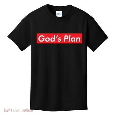 God's Plan Red Box Logo Kids T-Shirt