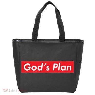 God's Plan Red Box Logo Tote Bag