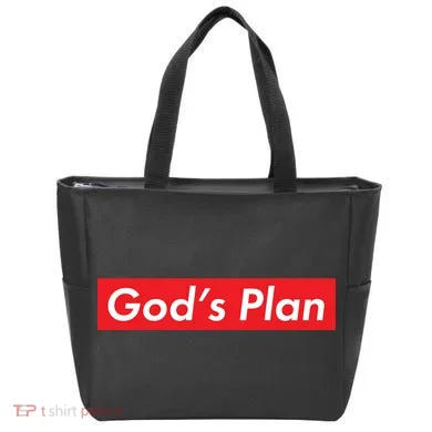 God's Plan Red Box Logo Tote Bag