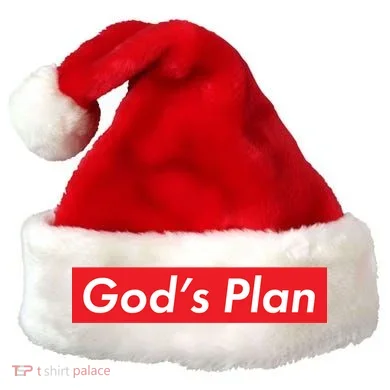 God's Plan Red Box Logo Santa Hat