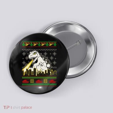 Monster Ugly Christmas Sweater Button
