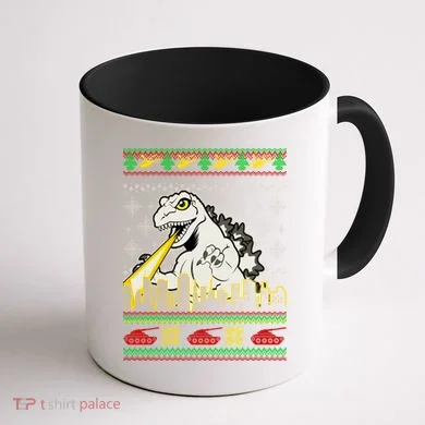 Monster Ugly Christmas Sweater Coffee Mug back