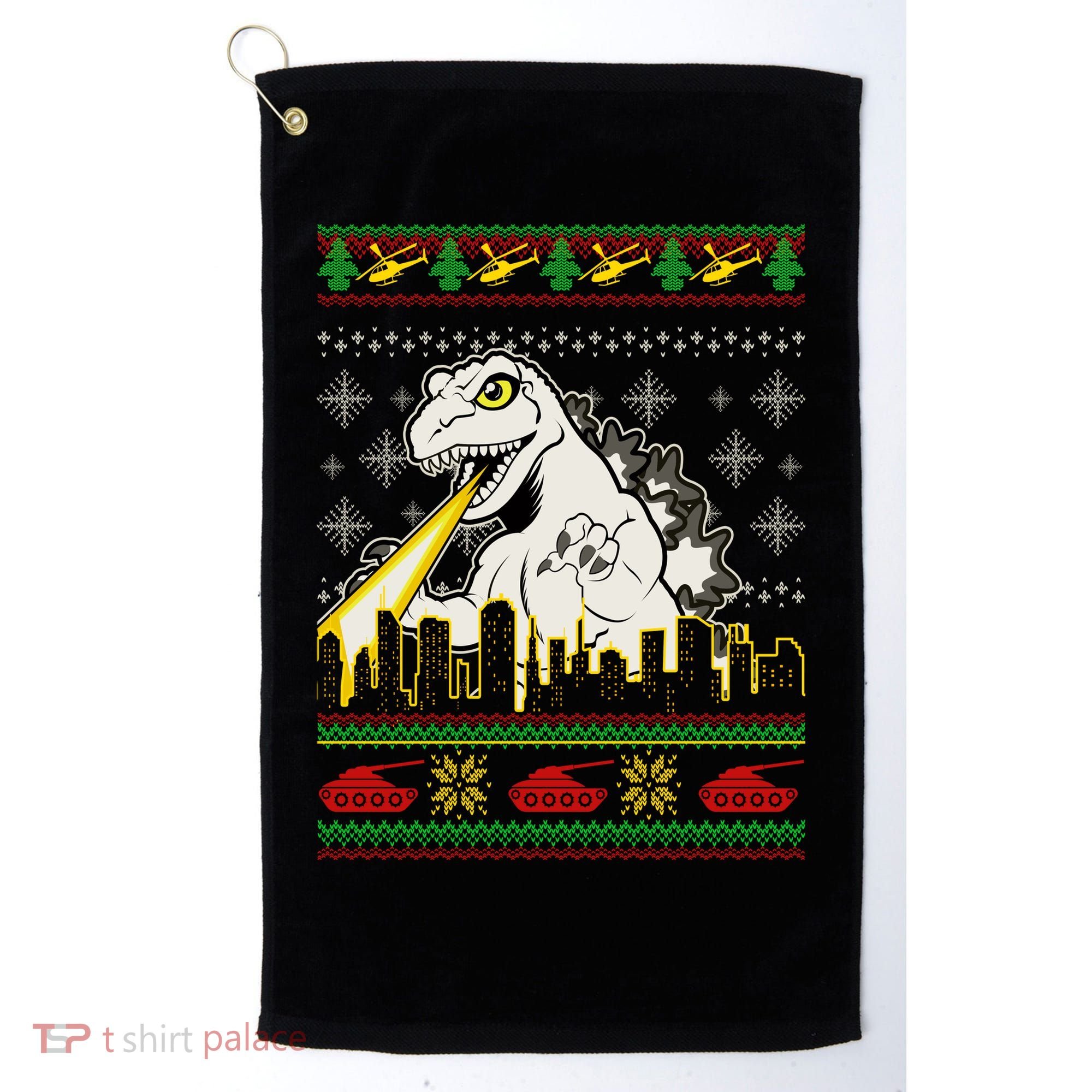 Monster Ugly Christmas Sweater Golf Towel