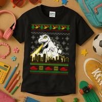 Monster Ugly Christmas Sweater Kids T-Shirt thumb 3