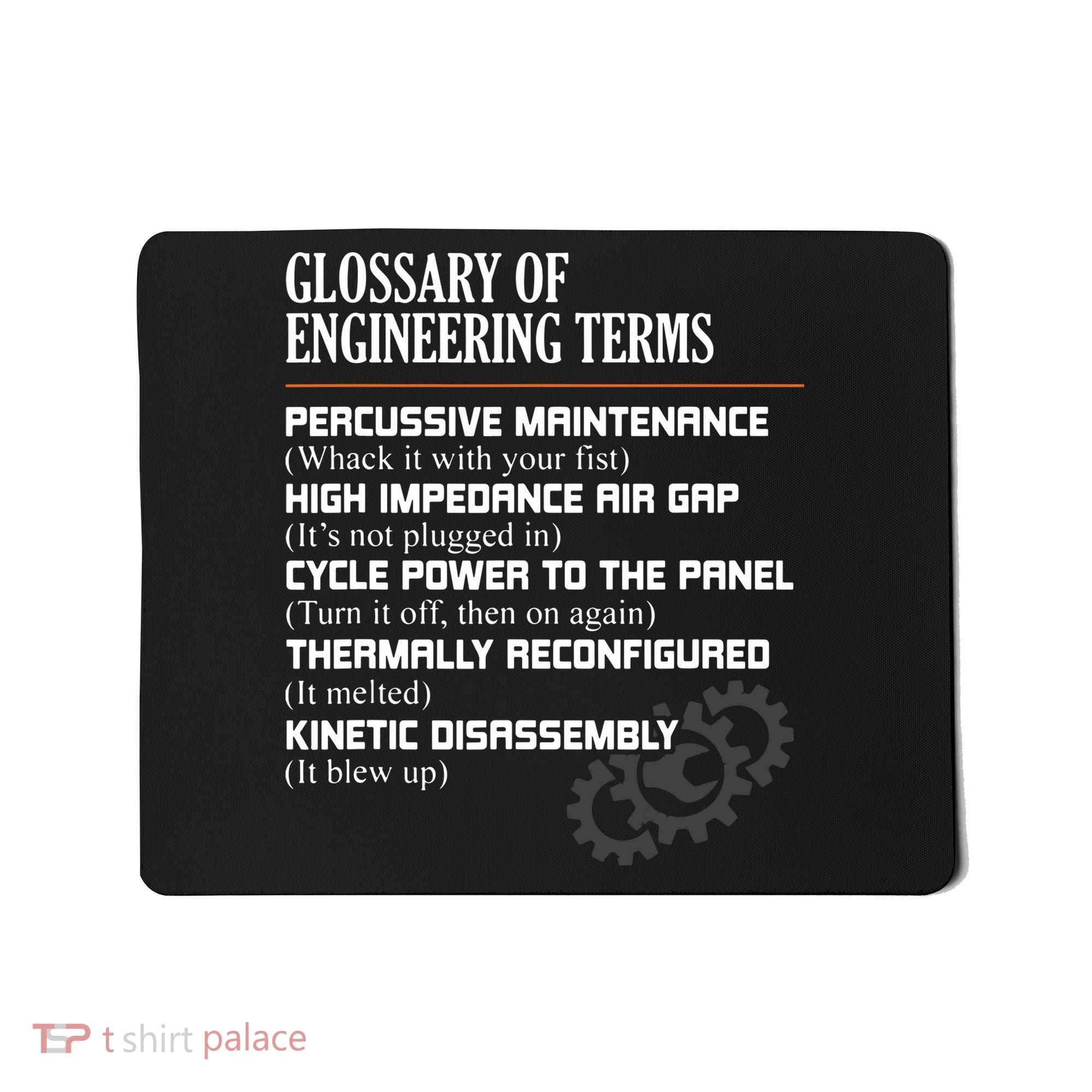Glossary Of Engineering Terms Funny Engineer Definitions Mousepad