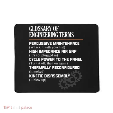 Glossary Of Engineering Terms Funny Engineer Definitions Mousepad
