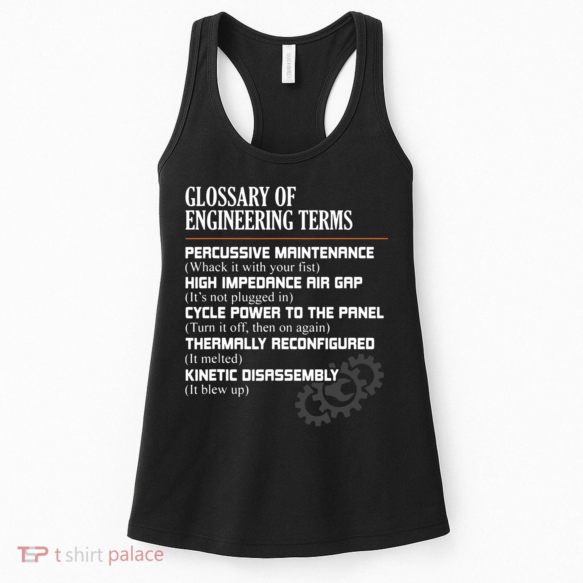Glossary Of Engineering Terms Funny Engineer Definitions Women's Tank Top
