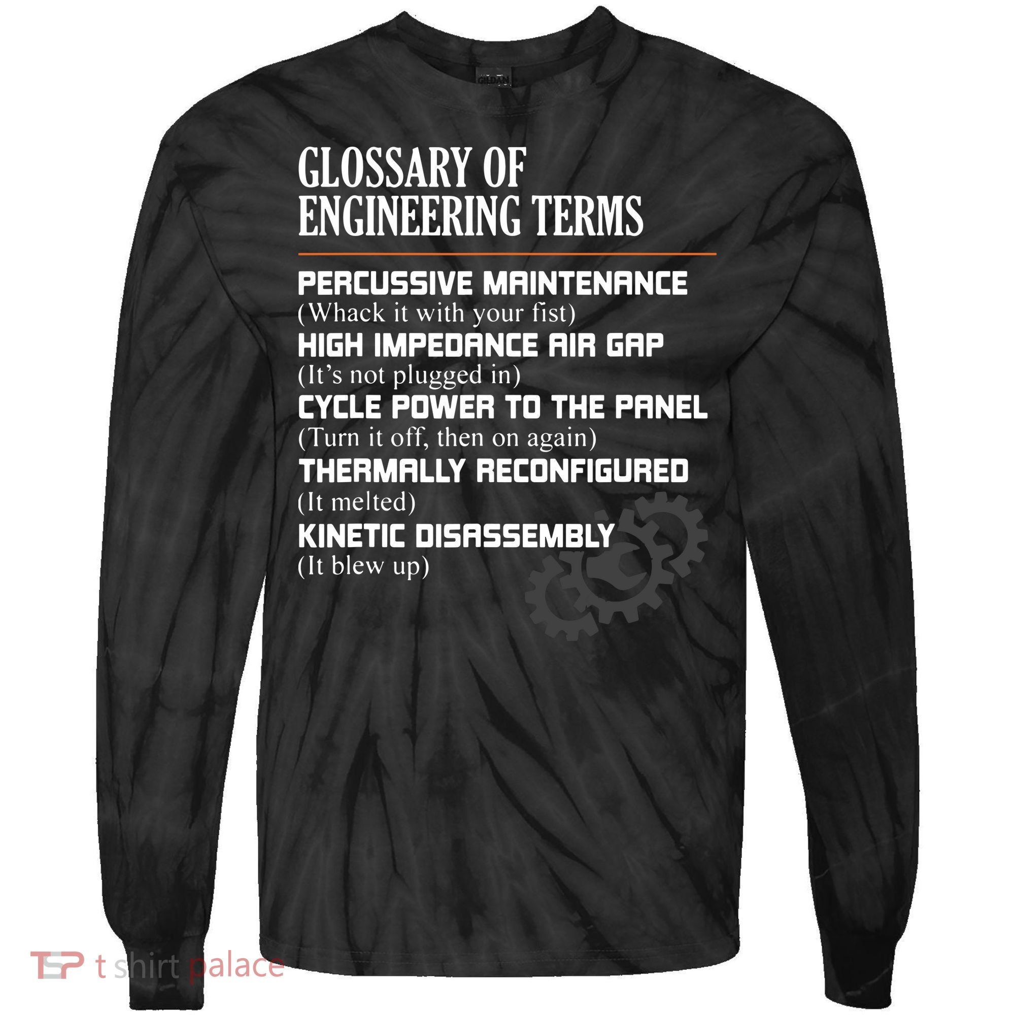 Glossary Of Engineering Terms Funny Engineer Definitions Tie-Dye Long Sleeve Shirt