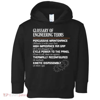 Glossary Of Engineering Terms Funny Engineer Definitions Toddler Hoodie