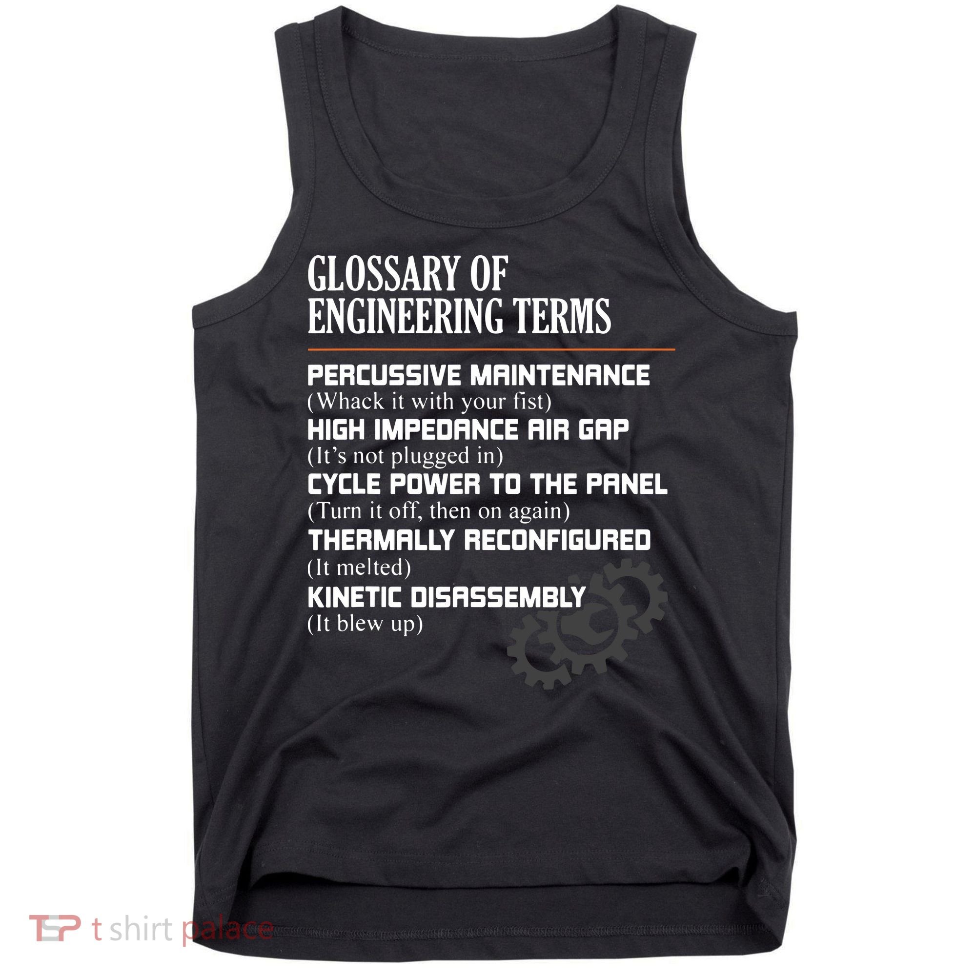 Glossary Of Engineering Terms Funny Engineer Definitions Tank Top