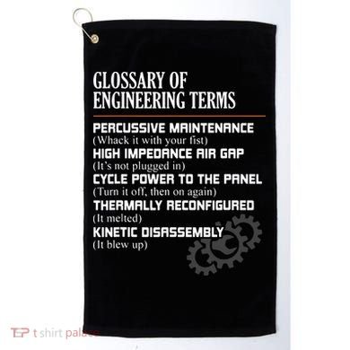 Glossary Of Engineering Terms Funny Engineer Definitions Golf Towel