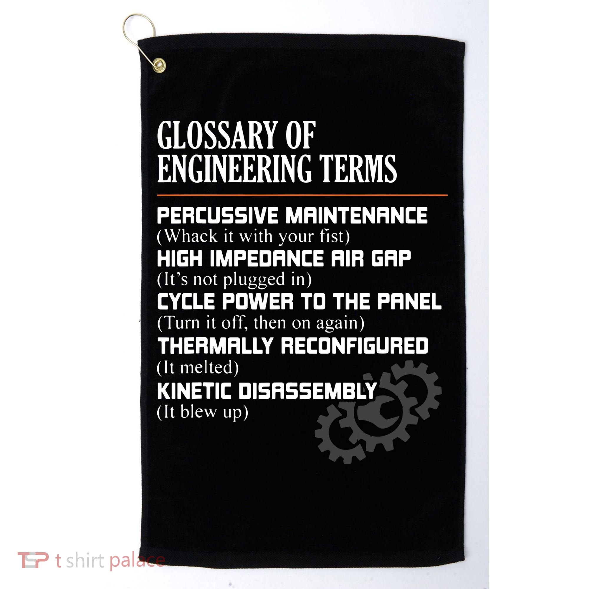Glossary Of Engineering Terms Funny Engineer Definitions Golf Towel