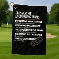 Glossary Of Engineering Terms Funny Engineer Definitions Golf Towel thumb 1