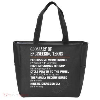 Glossary Of Engineering Terms Funny Engineer Definitions Tote Bag