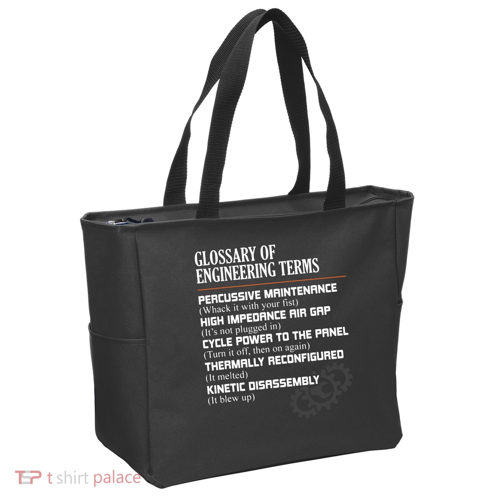 Glossary Of Engineering Terms Funny Engineer Definitions Tote Bag