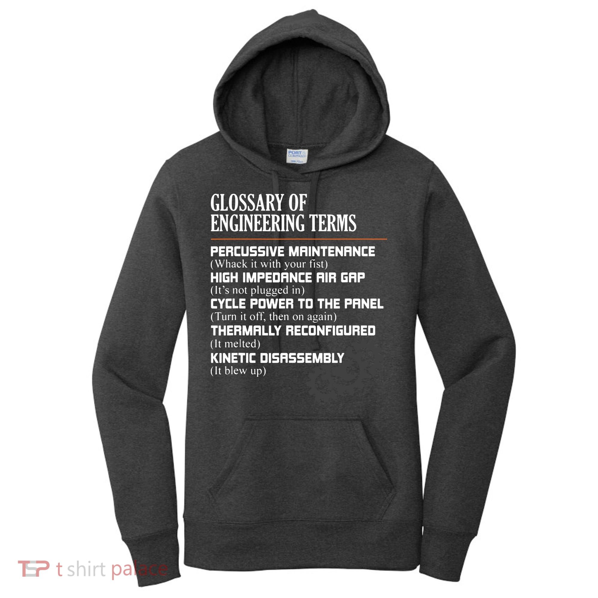 Glossary Of Engineering Terms Funny Engineer Definitions Women's Hoodie