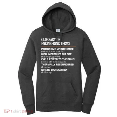 Glossary Of Engineering Terms Funny Engineer Definitions Women's Hoodie