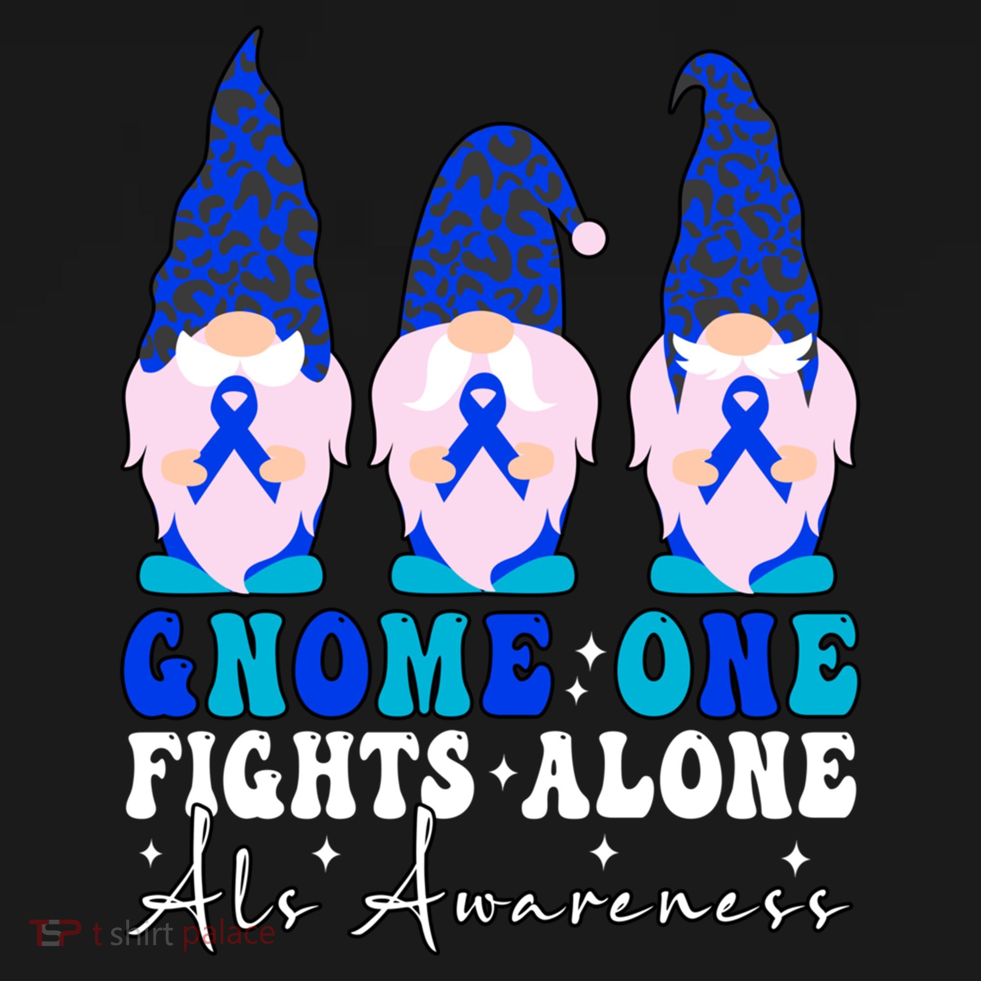 Gnome One Fights Alone Als Awareness Month Warrior Ribbon Gift USA-Made Doggie Bandana
