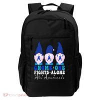 Gnome One Fights Alone Als Awareness Month Warrior Ribbon Gift Backpack thumb 0