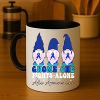 Gnome One Fights Alone Als Awareness Month Warrior Ribbon Gift Coffee Mug thumb 4