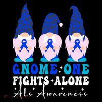 Gnome One Fights Alone Als Awareness Month Warrior Ribbon Gift Coffee Mug thumb 5
