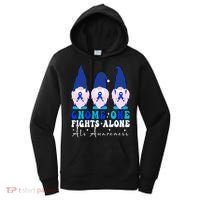 Gnome One Fights Alone Als Awareness Month Warrior Ribbon Gift Women's Hoodie thumb 0