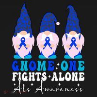 Gnome One Fights Alone Als Awareness Month Warrior Ribbon Gift Ornament thumb 1