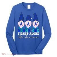 Gnome One Fights Alone Als Awareness Month Warrior Ribbon Gift Long Sleeve Shirt thumb 0