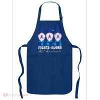 Gnome One Fights Alone Als Awareness Month Warrior Ribbon Gift Apron thumb 0