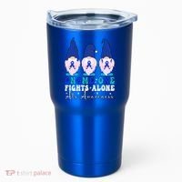 Gnome One Fights Alone Als Awareness Month Warrior Ribbon Gift Tumbler thumb 0