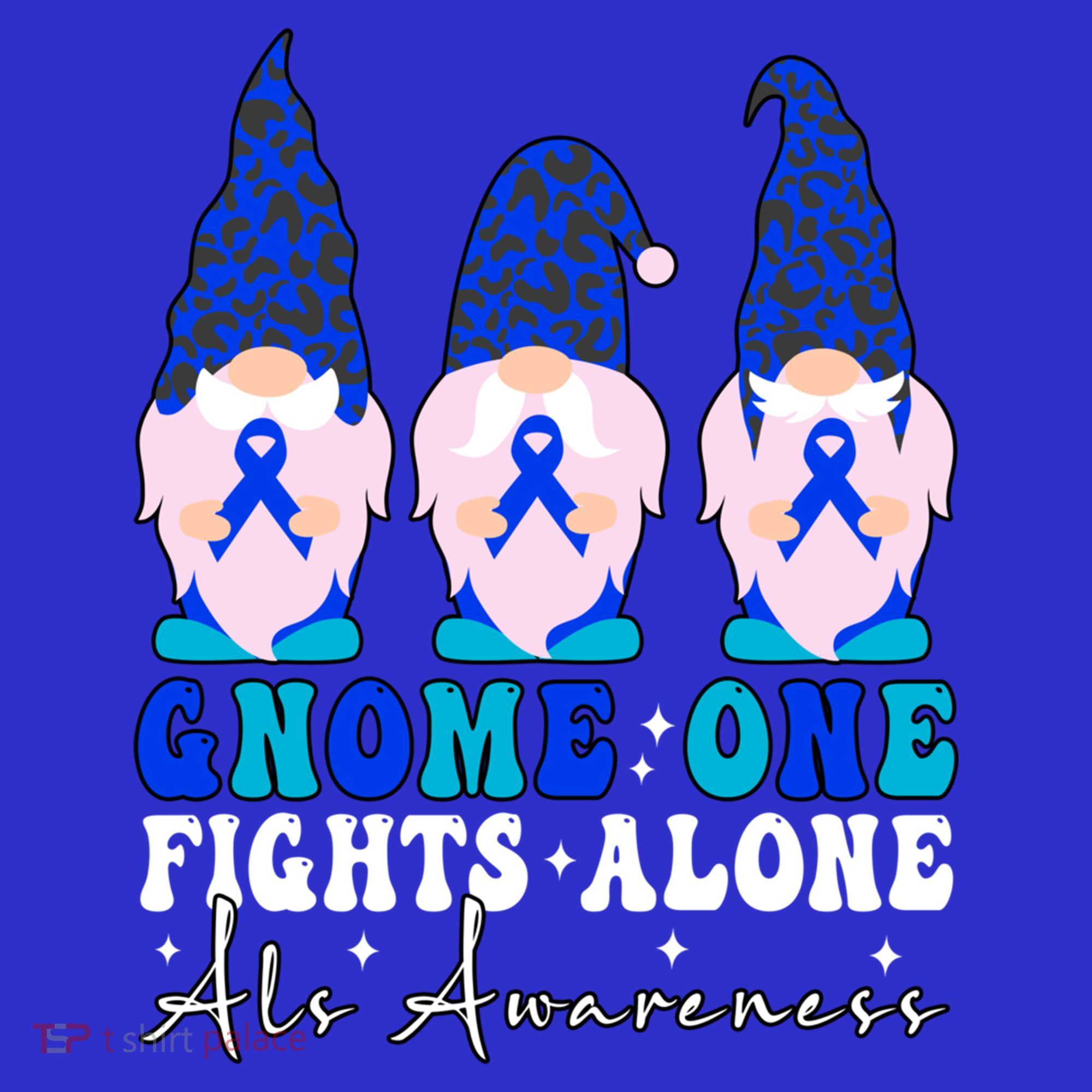 Gnome One Fights Alone Als Awareness Month Warrior Ribbon Gift Mousepad