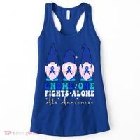 Gnome One Fights Alone Als Awareness Month Warrior Ribbon Gift Women's Tank Top thumb 0