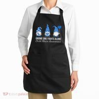 Gnome One Fights Alone Child Abuse Awareness Blue Ribbon Apron thumb 2