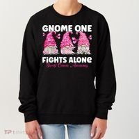Gnome One Fights Alone Pink Breast Cancer Awareness Women's Sweatshirt thumb 0